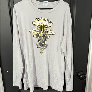 Disc Golf Graphic Long Sleeve Shirt in Gray